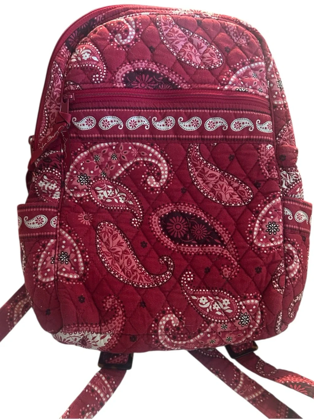 Vera Bradley Mesa Red Paisley Quilted Backpack